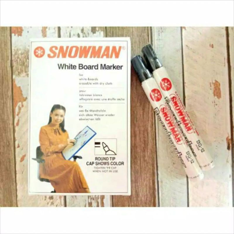 

Spidol Whiteboard Snowman (12 pcs) HITAM