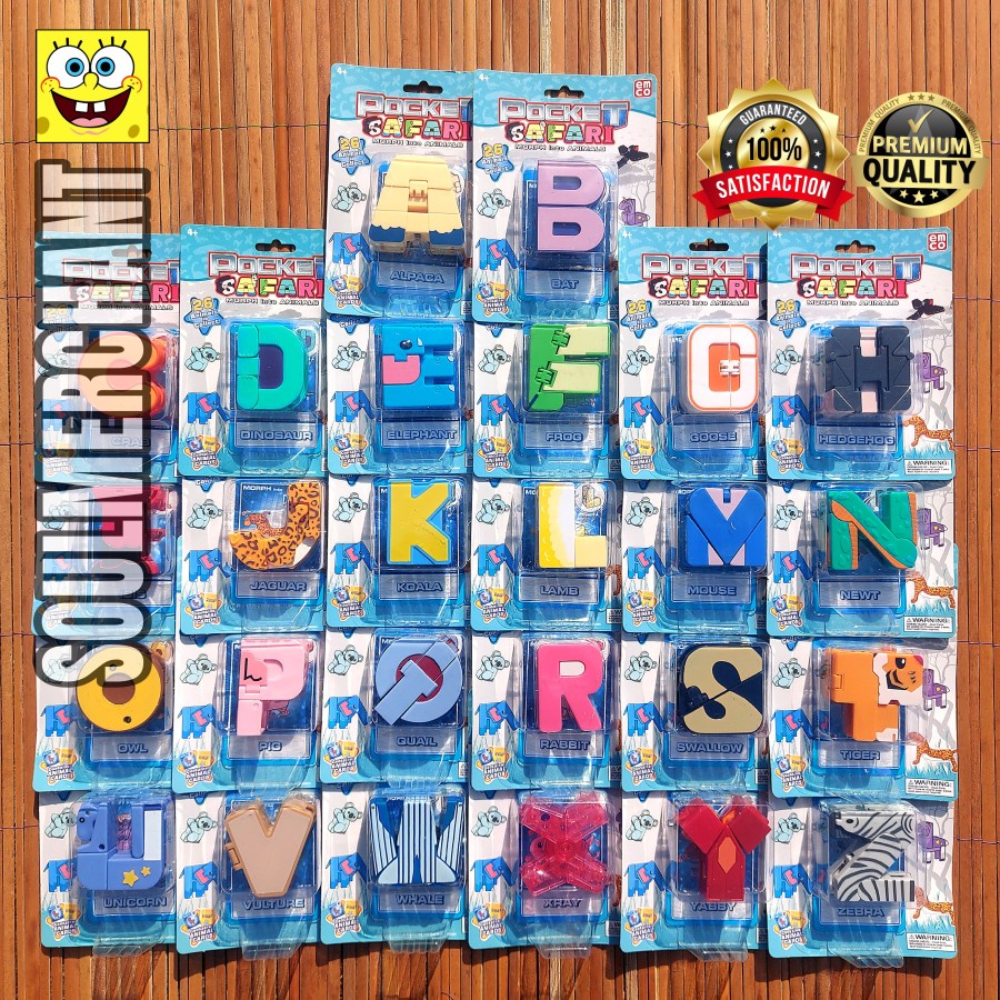 TRANSFORMERS POCKET SAFARI ANIMALS A B C D E F G H I J K L M N O P Q R S T U V W X Y Z ORIGINAL EMCO