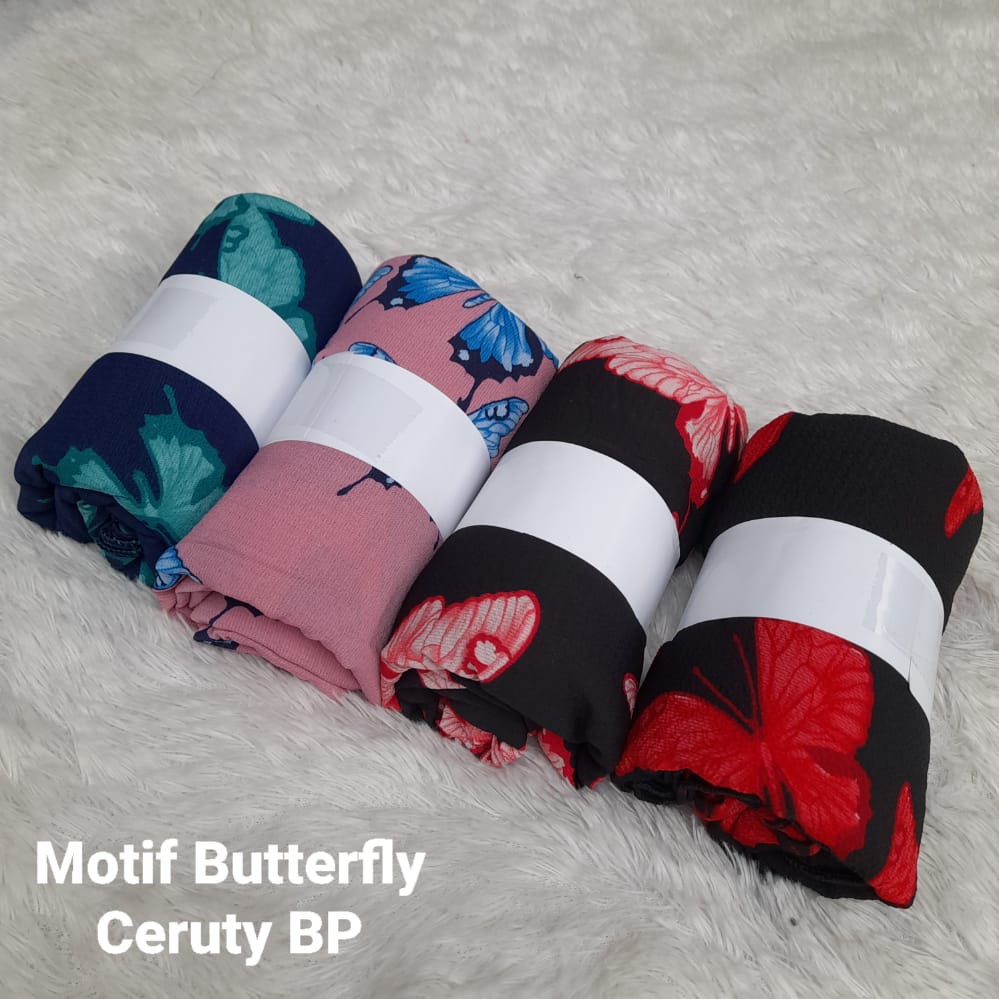 Jilbab Pashmina Ceruty motif adem tebel bubble murah