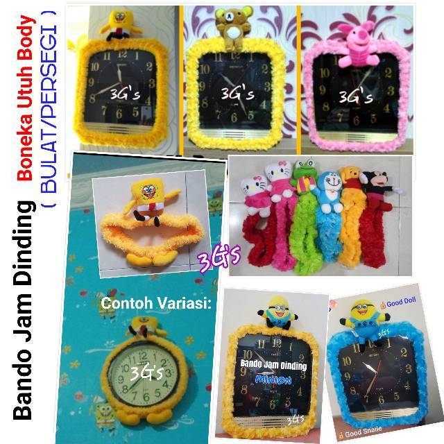 Bando Jam Dinding edisi Boneka Body Utuh Karakter Favorit