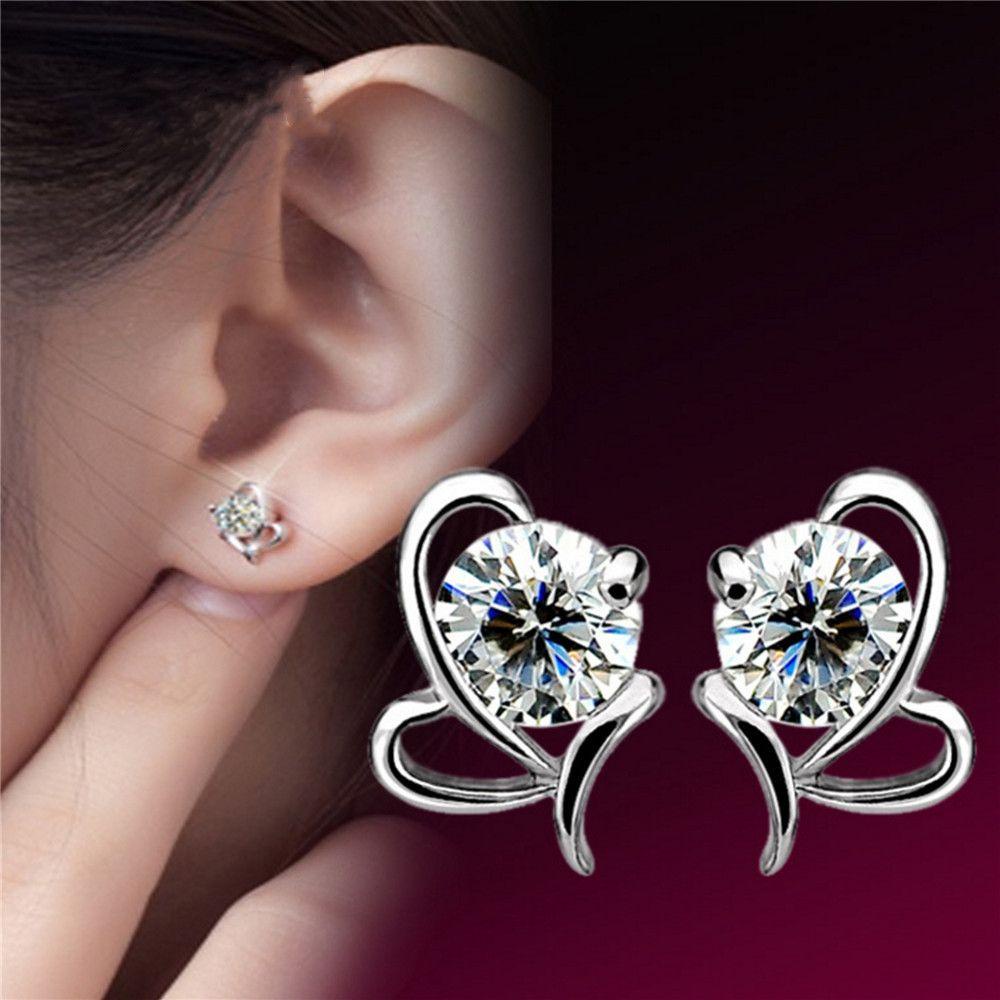 Lily 1pasang Wanita Anting Elegan Mewah Cubic Zirconia Bulat Hoop Fashion Perhiasan