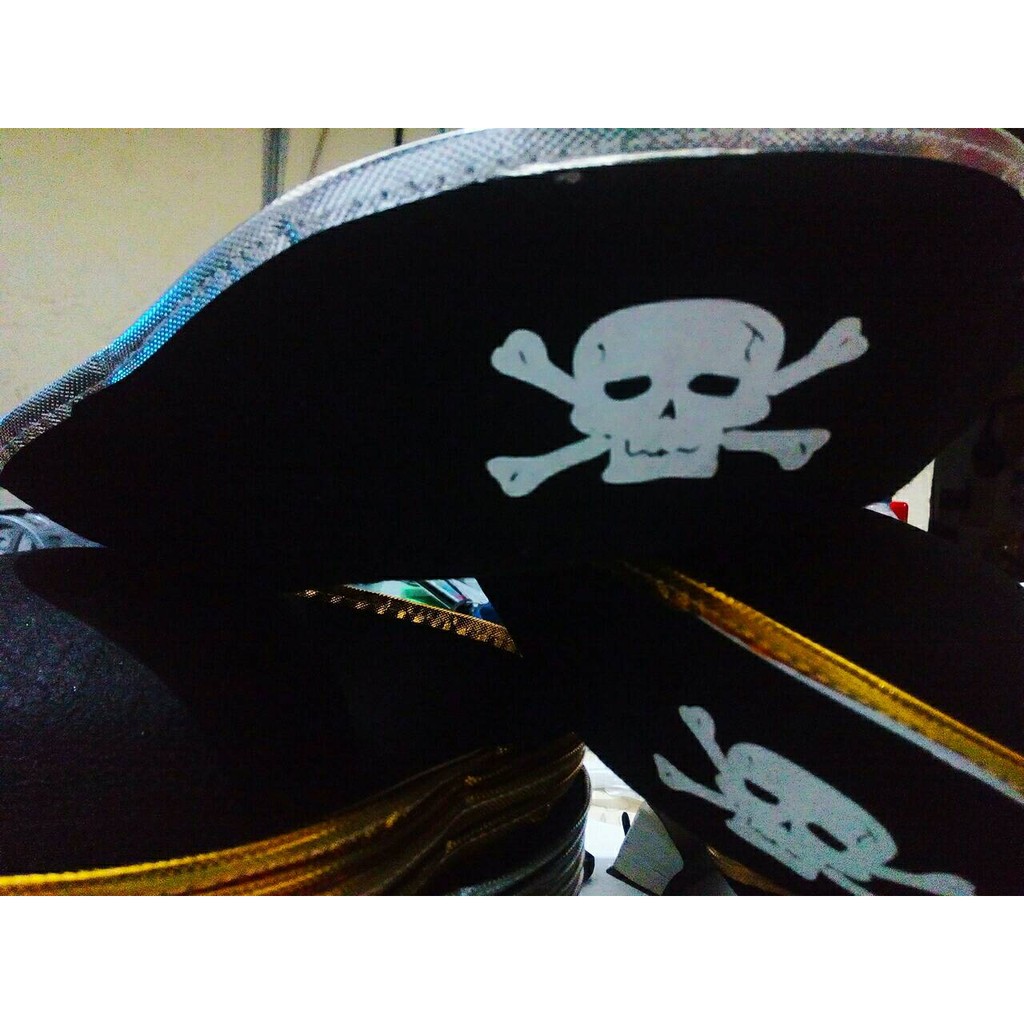 Topi Kapten Bajak Laut + Penutup Mata /Pirate Hat