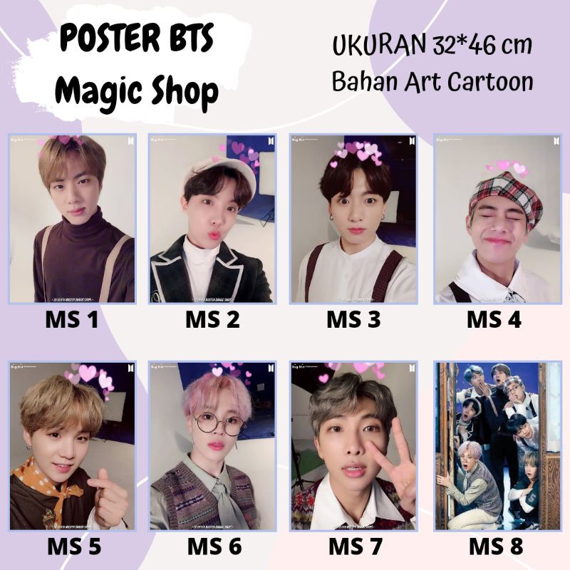 Poster BTS 5th Muster Magic Shop Jungkook V Taehyung Jhope Jin Seokjin Jimin RM Suga Rapmon