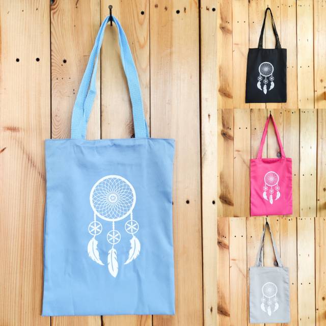 (Ada resleting bisa COD) TOTEBAG DREAM CATCHER bahan drill halus premium