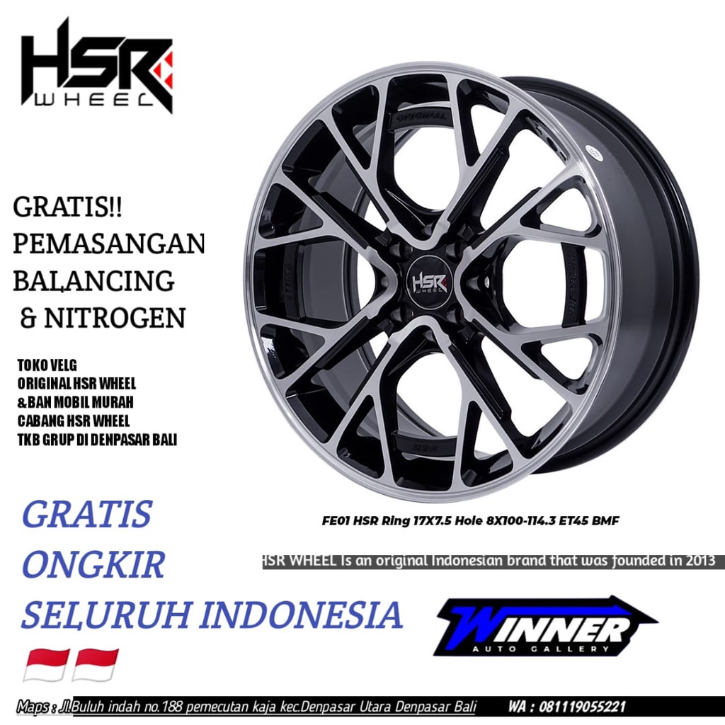 Jual Velg Racing HSR Ring 17 Velg Mobil Sirion Mirage Lancer - Toko Velg Denpasar