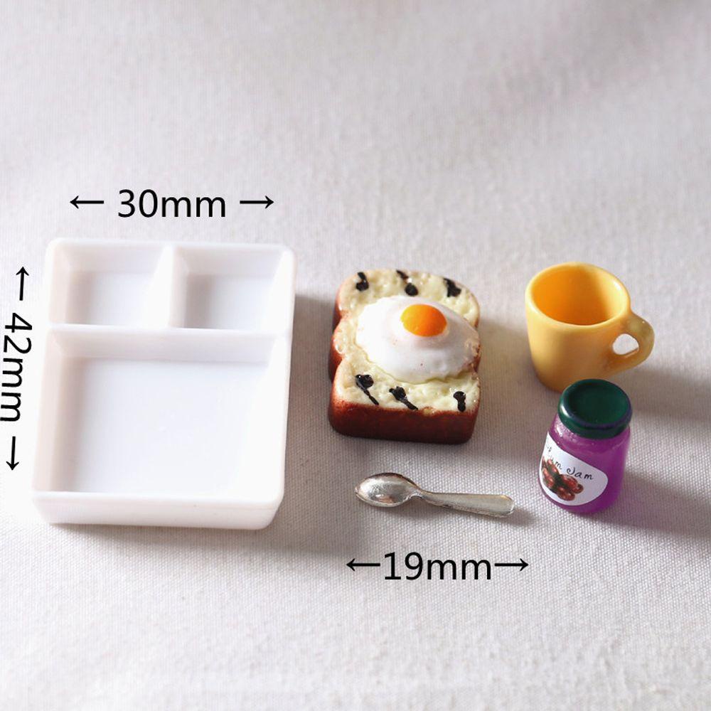 Lanfy Rumah Boneka Miniatur Makanan Resin Boneka Aksesoris Untuk Blyth Doll House Decor OB11 1: 12mini Toast Bread