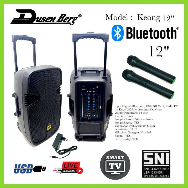 Speaker Portable Dusenberg 12 Inch Keong 12, Speaker Karaoke Youtube