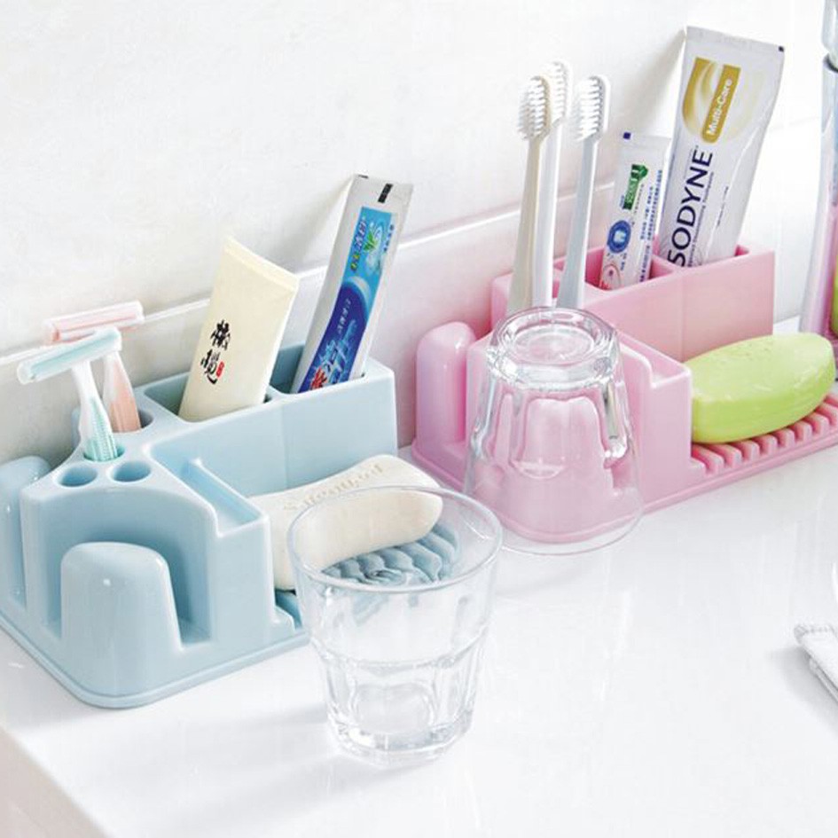 tempat penyimpanan sabun sikat gigi gelas bathroom storage box (1D5) hsa035