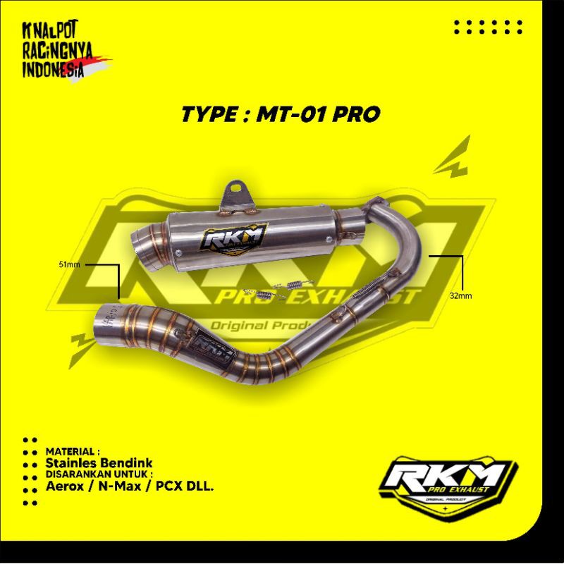 KNALPOT RKM PRO EXHAUST ALL METIC MT-01 PRO