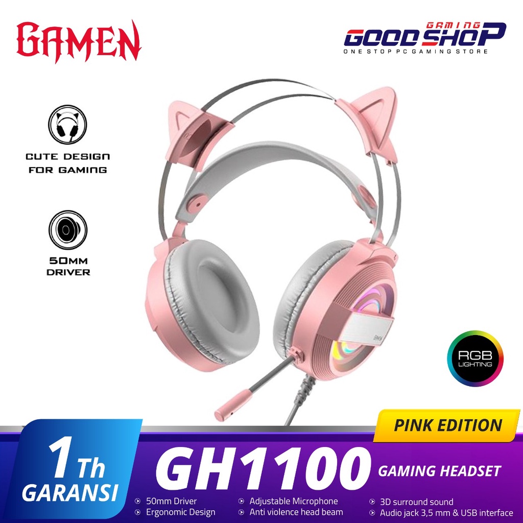 Gamen GH1100 Pink Led - Gaming Headset