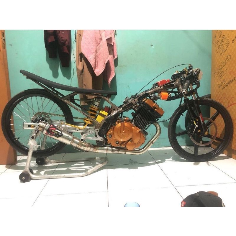 Knalpot Satria FU 200cc Head Samping Creampie Muffler Jogja