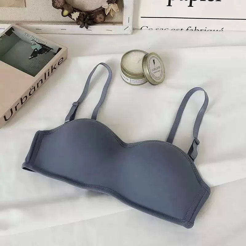[ LINGERIE MASTER ] - (B-28) Half cup Hot sale Bra Model Seamless Tanpa Kawat Seamless-B-28 Biru