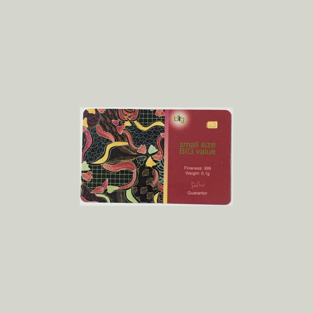 Logam Mulia /Emas BIG/Emas mini /BIG GOLD 0.1 Gram Exclusive Pack