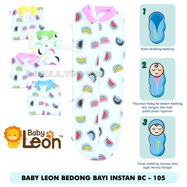 Bedong Bayi Instan Katun SNI BABY LEON bedong reseleting Baju pakaian new born selimut bayi Motif random bisa pilih warna