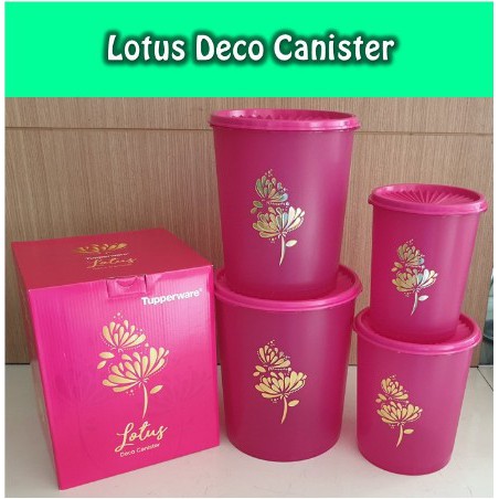 Lotus Deco Canister Set ( Toples ) Pink Tupwr