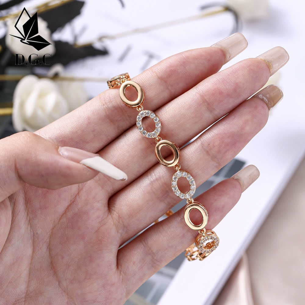 ✨Tongtonges✨ COD gelang titanium wanita anti karat korean style huruf Grosir Diamond Murah Fashion D224