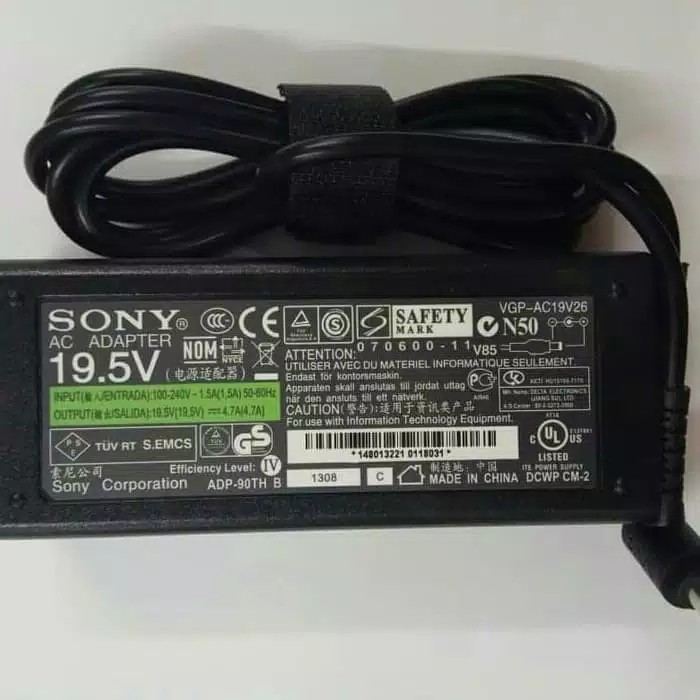 Adaptor Charger Original Sony VAIO 19.5V 4.7A, 6.5*5.0mm