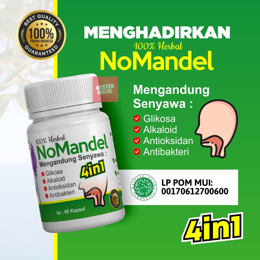 NOMANDEL Obat Amandel, Sakit Tenggorokan, Sulit Menelan, Suara Serak, Ampuh Anak Dewasa, Gondok Hypertiroid, Radang Amandel