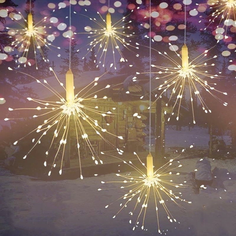Lampu String 25 LED Bentuk Kembang Api Tenaga Baterai Untuk Dekorasi Pernikahan