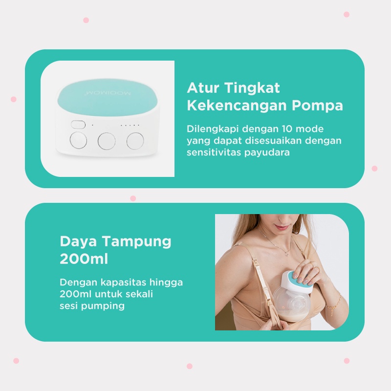 Makassar - MOOIMOM Hands Free Wireless Electric Breast Pump - Pompa ASI Elektrik Wireless