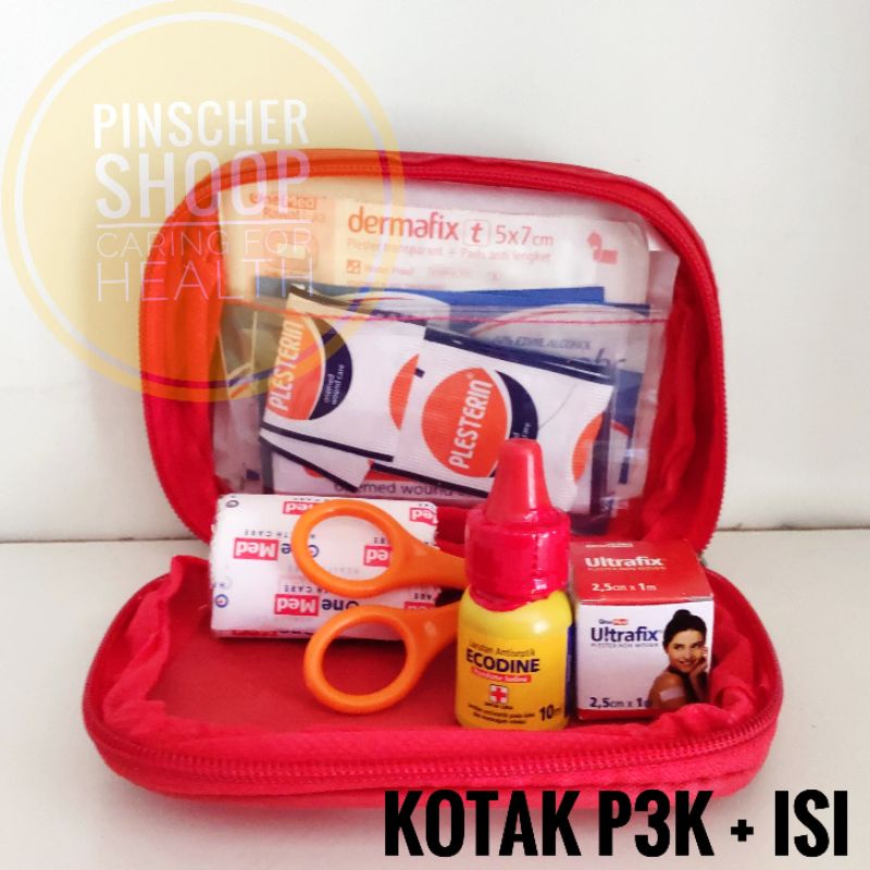 KOTAK P3K + ISI MERAH FIRST AID BAG (A)