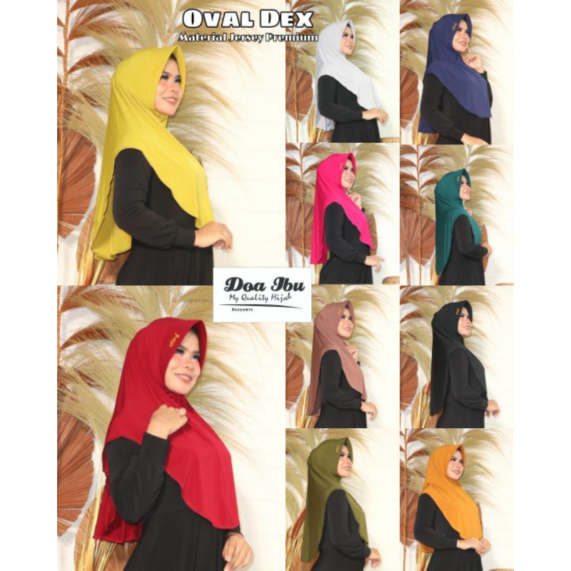 Jilbab Doa Ibu khusus putih BW | Jilbab overdek oval ori doa ibu jesey premium