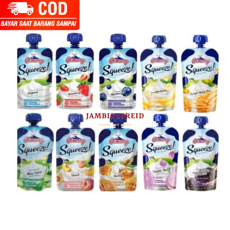 

(JAMBISTOREID) JAMBI LANGSUNG KIRIM Cimory Yogurt Squeeze 120gram All Variant Rasa Mango Sticky Rice Cavendish Banana Black Sticky Rice Purple Taro Original Peach Strawberry Honey Aloe Vera Blueberry Brown Sugar Jambi