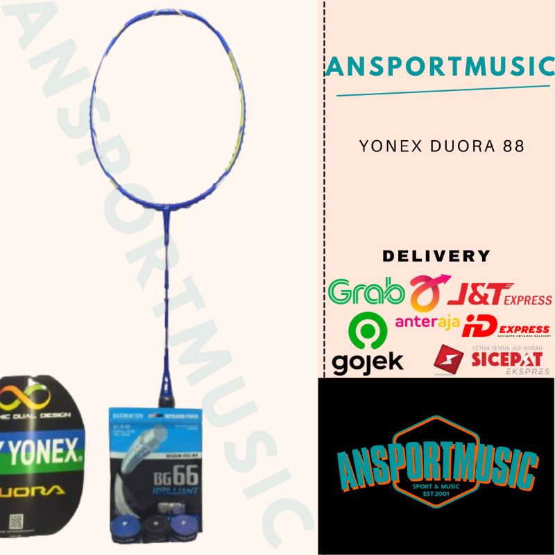 Raket Badminton Yonex Duora 88 Free Grip Lining