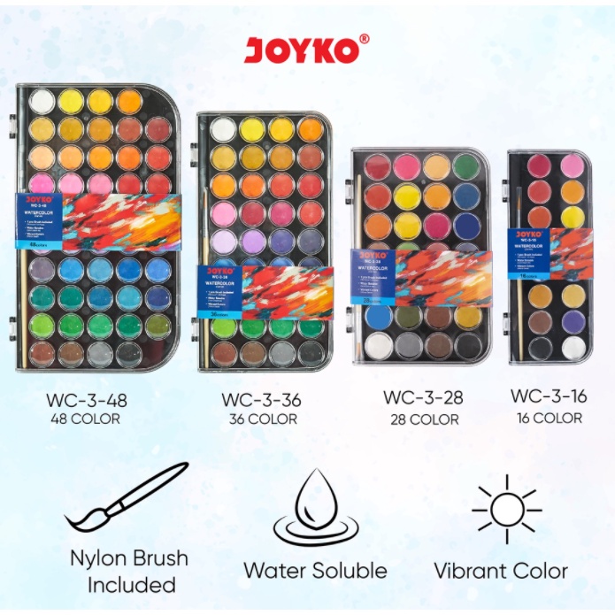 

Watercolor Set Cat Air Joyko WC-3 28 warna