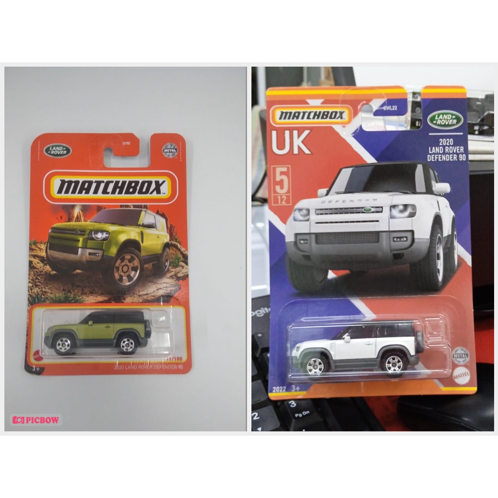 2020 LAND ROVER DEFENDER 90 Putih UK Card United Kingdom Hijau Landy | Diecast Matchbox Lot Y 2021 Terbaru MBX Match Box Termurah Murah Mobil Mainan Anak Original Mattel Baru