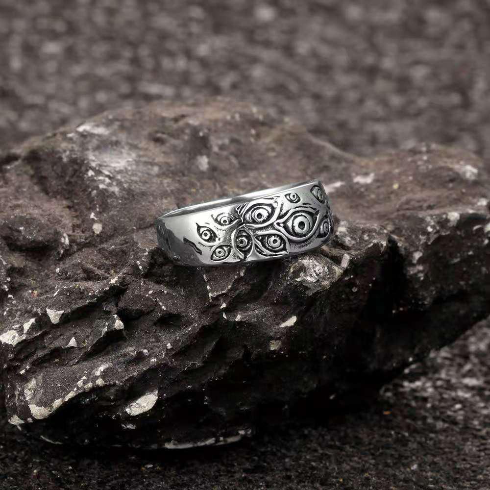 Cincin Jari Warna Silver Gaya Vintage Rock Punk Untuk Unisex