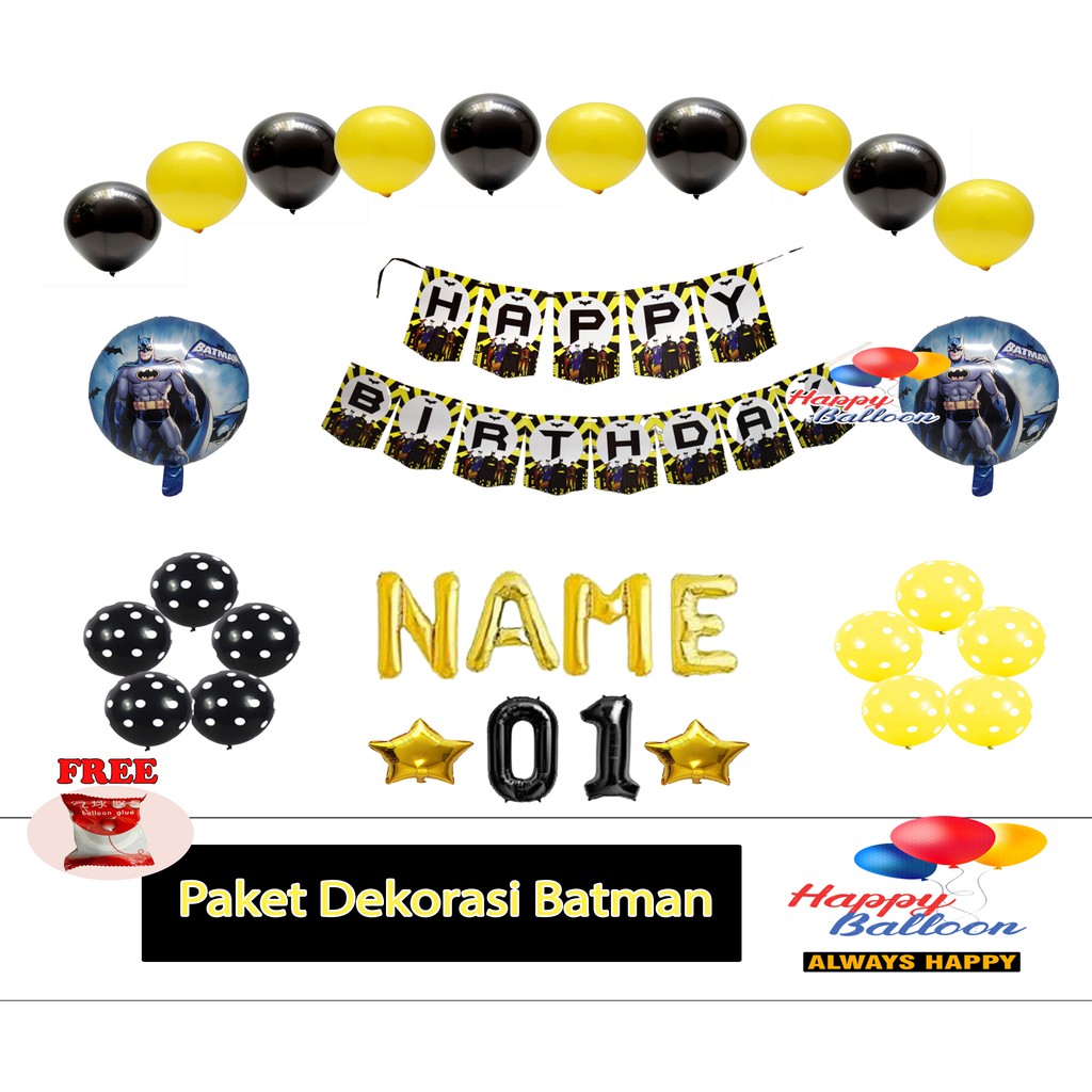 Hiasan Ulang tahun Anak tema Batman | dekorasi ulang tahun anak laki laki tema Batman