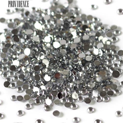 [Bayar Di Tempat] 2400Pcs / Roda DIY Acrylic Nail Art Dekorasi 1.5mm 3D Putaran Rhinestones Glitter