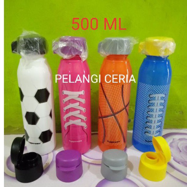 Botol minum fancy motif sport 500 ml tupperware ( 2 tutup)