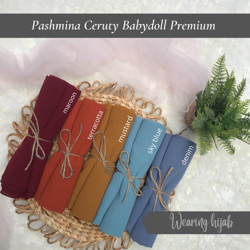 Pasmina Ceruty Baby Doll Premium / Pashmina Ceruty Baby doll Jahit Tepi PART 1