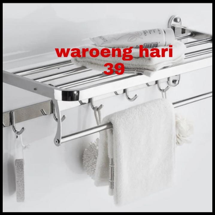 Rak Handuk Lipat/Gantungan Handuk Stainless/Tempat Handuk Kamar Mandi