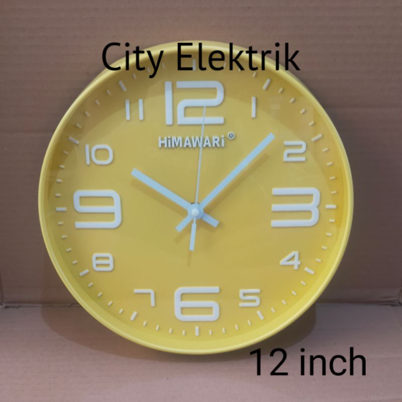 Jam Dinding Himawari / Wall Clock 12 inch ( Bonus Baterai )