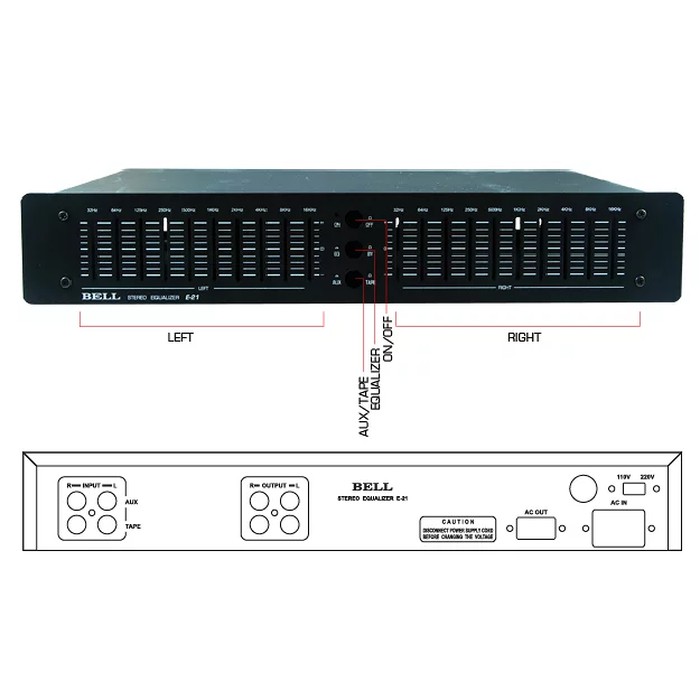 BOX EQUALIZER 20 CHANNEL TIPE E21 BOX EQUALISER E 21 BELL BGR BOKS EKUALISER BELL STEREO 20 CHANEL