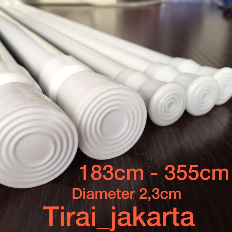 Tiang fleksibel 183-355cm/tiang flexibel/tiang gorden fleksibel/ tiang tirai kamar mandi/tiang gorden kolong dapur/ iang tanpa paku /tiang ajaib/ tongkat fleksibel gorden/tongkat kolong dapur goden/tongkat ajaib/tongkat kamar mandi/tiang fleksibel 3 meter