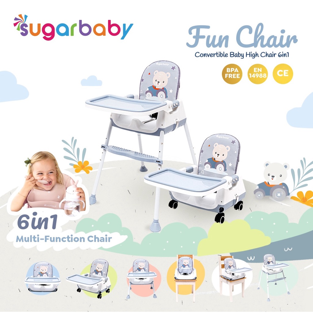 Sugar Baby Fun Chair Convertible Baby High Chair 6 in 1 Kursi Makan Bayi