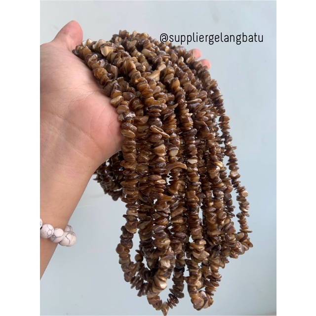 kerikil kerang cokelat 2cm brown bahan batu campuran aksesoris warna