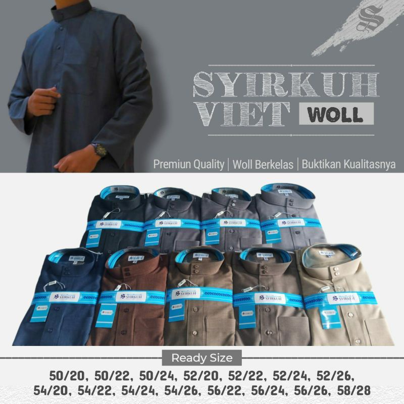 JUBAH SYIRKUH WOLL GAMIS PRIA COCOK MUSIM DINGIN ORIGINAL VIETNAM STYLE AL HARAMAIN