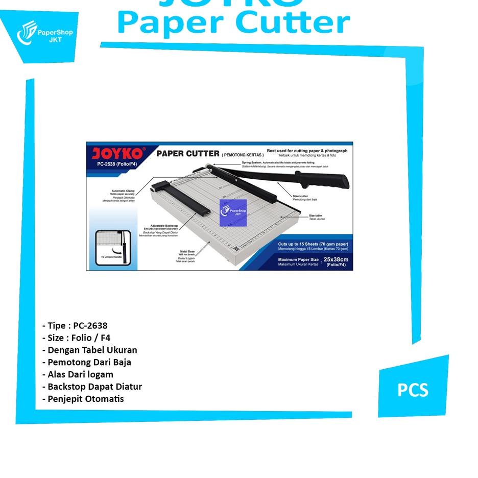 

Update - 1 BUAH PEMOTONG KERTAS / PAPER CUTTER JOYKO FOLIO 26 CM X 38 CM PC-2638 愛