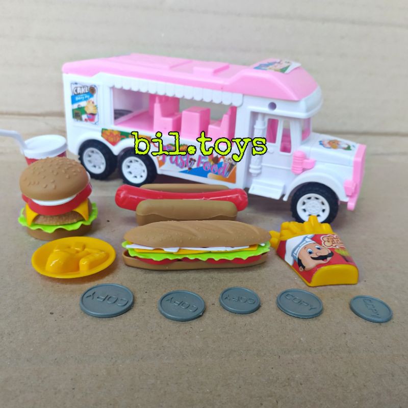 LI 11 TRUCK DELICIOUS FAST FOOD  MAINAN MOBIL TRUCK MENJUAL BURGER SANDWITCH DAN MAKANAN LAINYA