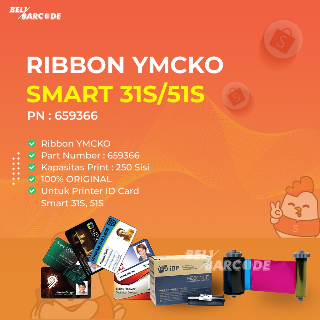 IDP RIBBONTYMCKO ID CARD SMART PN: 659366 FULL COLORS @250PRIN