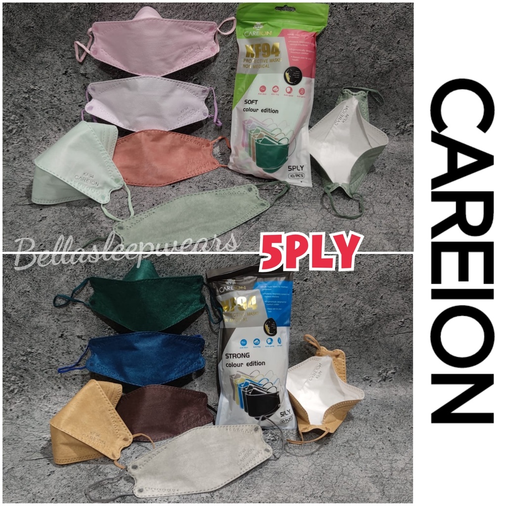 KF94 5PLY CAREION EMBOS MIX - MASKER 5PLY KF94 CAREION EMBOS MIX WARNA KEMENKES