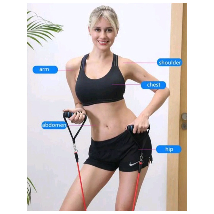 [BISA COD] Depato 11 IN 1 PRO Resistance Band Set Fitness Gym Pilates Yoga