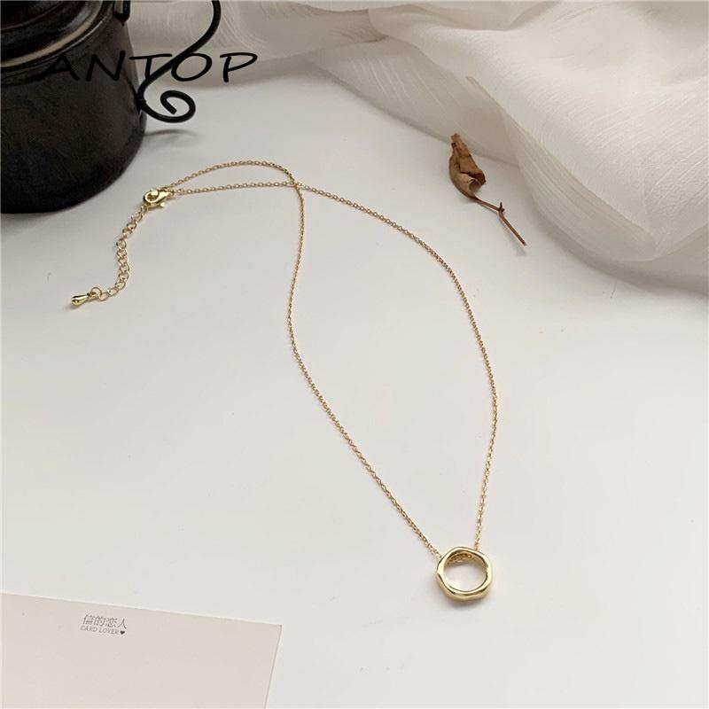 Kalung Rantai Clavicle Simple Dengan Liontin Bulat Untuk Wanita