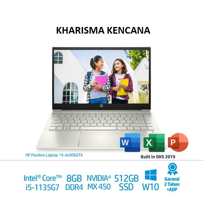 HP PAVILION14-dv0066TX i5-1135G7 8GB 512SSD MX450 2GB W10+OHS 2019 FHD