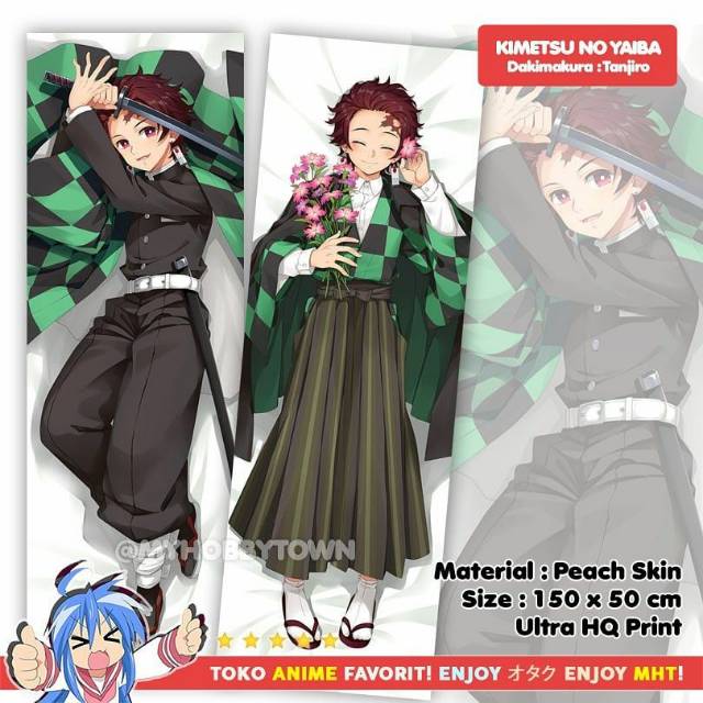 Sarung Bantal Anime Dakimakura Kimetsu No Yaiba Demon Slayer : Tanjiro Kamado